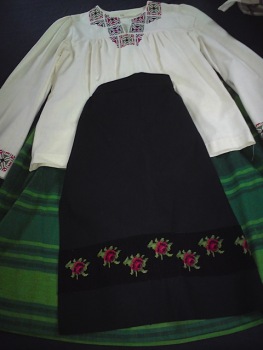 Servische rok en blouse, met verschillende borduurwerken.