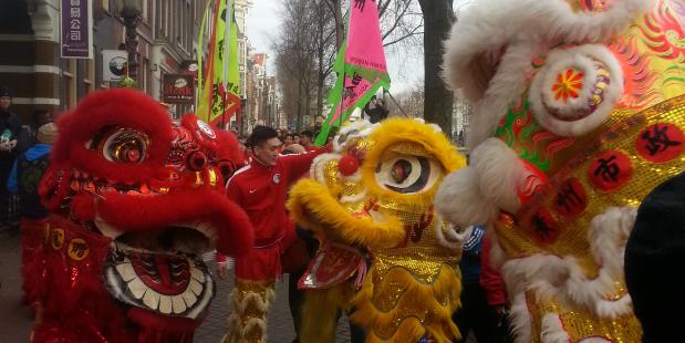Leeuwendans voor Chinese Nieuwjaar