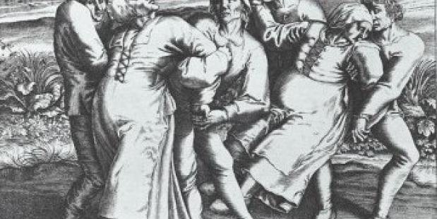 Dansmanie Sint-Jans Molenbeek-gravure van Hendrick Hondius