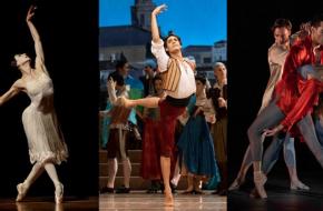 Maia Makhateli in La Dame aux Cameliás, Daniel Camargo in Don Quichot en een scène uit Ignite van Juanjo Arqués & Kate Whitley F